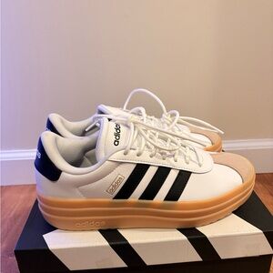 Adidas VL Court Platform Sneakers with Tan Sole
